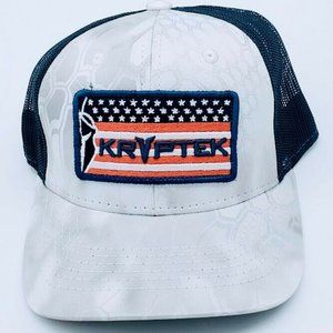 Kryptek Spartan American Flag White Mesh USA Patriotic Cap Hat New With Tags NWT